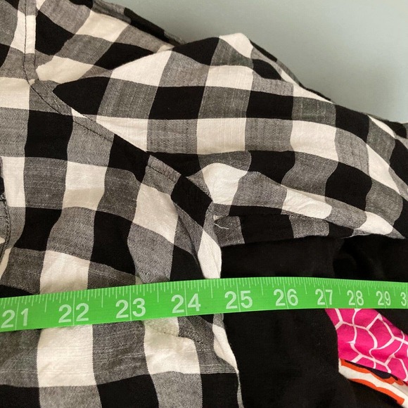 Terra & Sky Shirt Womens Sz 1X Black White Buffalo Check Button Up Collar - Picture 5 of 8